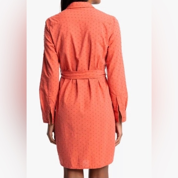 Women's Southern Tide "Kris" Swiss Dot Shirt Dress In Mineral Red. Size Small. - Picture 2 of 16